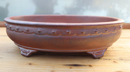 13.8" (35cm) Wood-Fired Oval Bonsai Pot