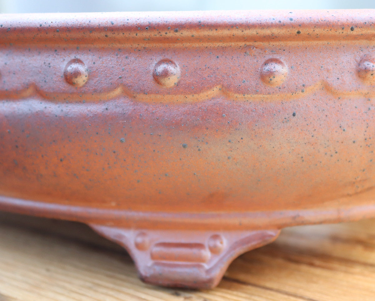 13.8" (35cm) Wood-Fired Oval Bonsai Pot