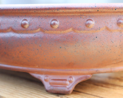 13.8" (35cm) Wood-Fired Oval Bonsai Pot