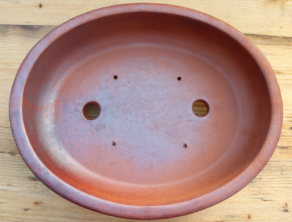 13.8" (35cm) Wood-Fired Oval Bonsai Pot