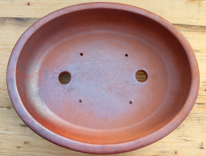 13.8" (35cm) Wood-Fired Oval Bonsai Pot