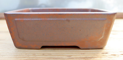 7.7" (19.5cm) Wood-Fired Rectangular Bonsai Pot