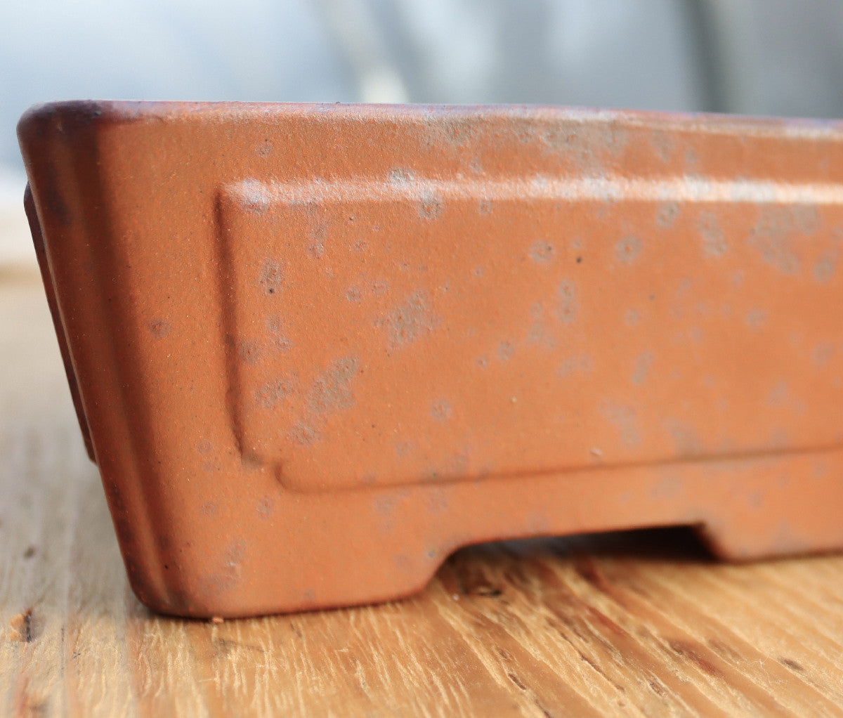 7.7" (19.5cm) Wood-Fired Rectangular Bonsai Pot