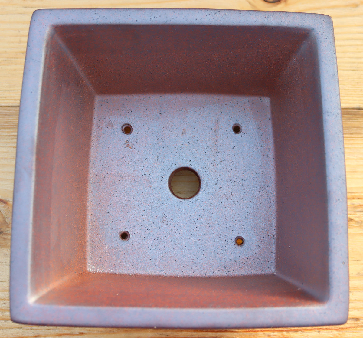 7.3" (18.5cm) Wood-Fired Deep Square Bonsai Pot