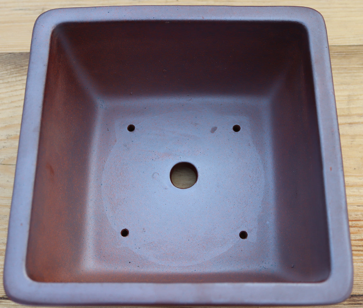8" (20cm) Wood-Fired Square Bonsai Pot | Unglazed Stoneware