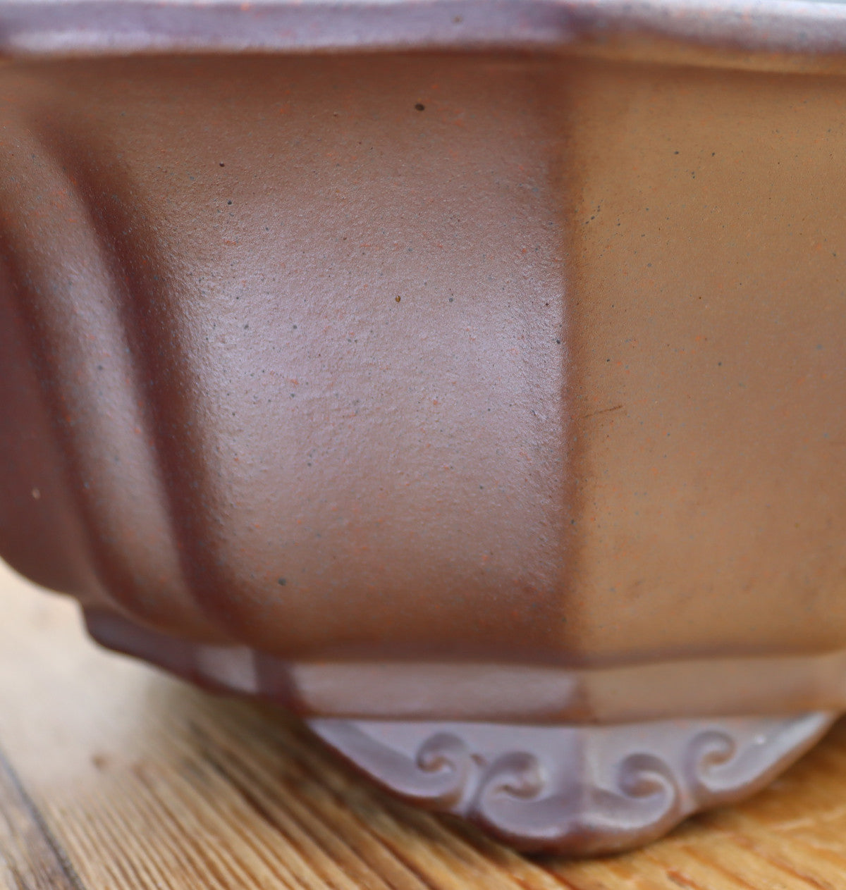 11.8" (30cm) Wood-Fired Round Bonsai Pot | Unglazed Stoneware