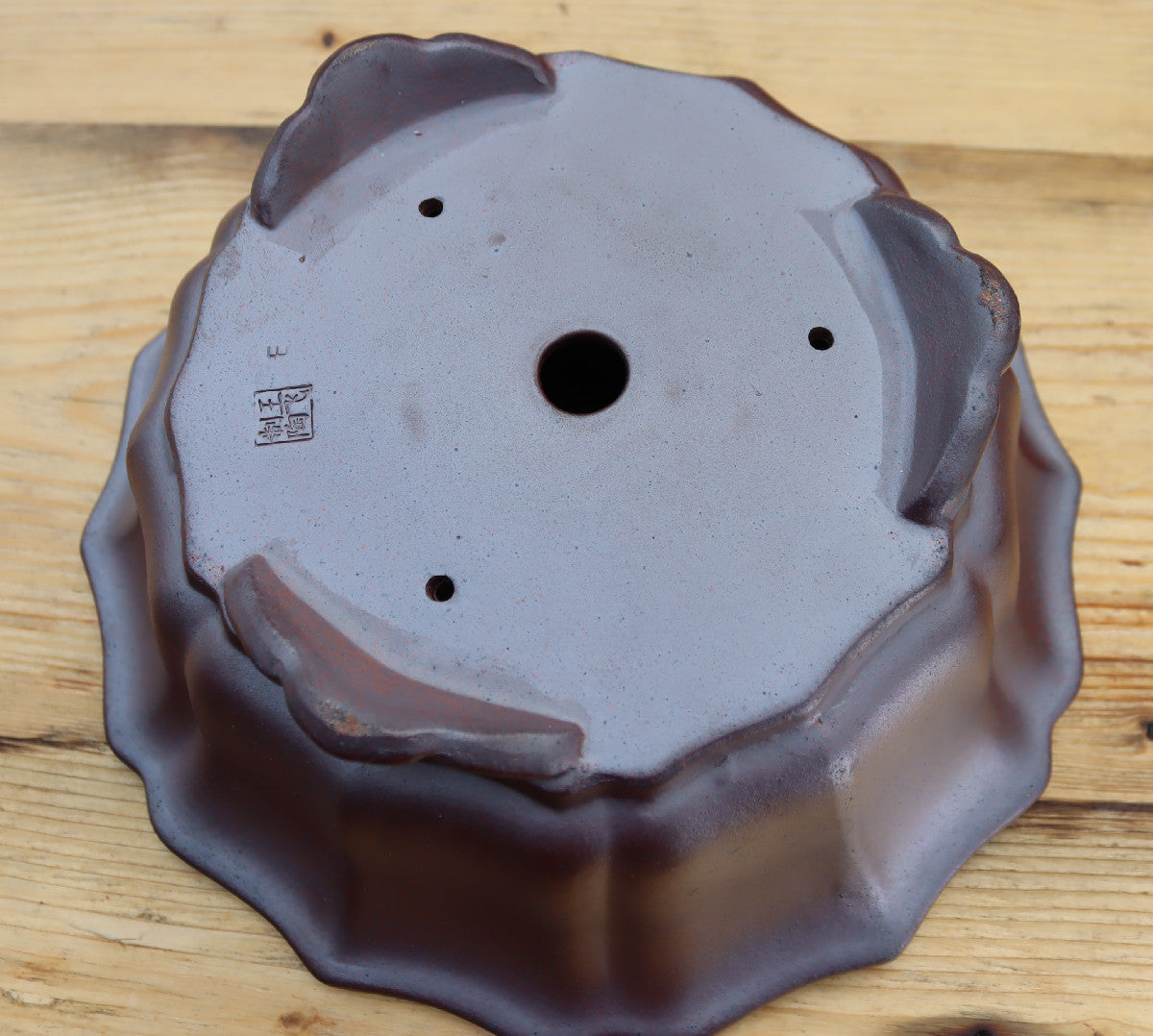 11.8" (30cm) Wood-Fired Round Bonsai Pot | Unglazed Stoneware