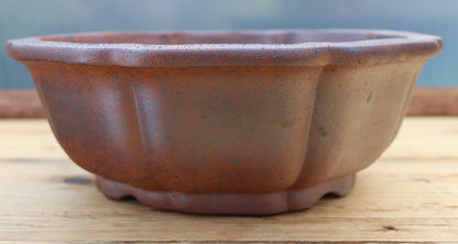 11.8" (30cm) Wood-Fired Round Bonsai Pot | Unglazed Stoneware