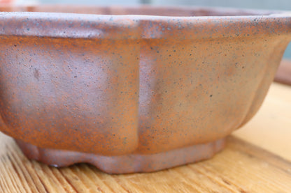 11.8" (30cm) Wood-Fired Round Bonsai Pot | Unglazed Stoneware