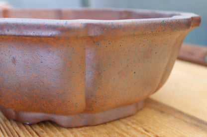 11.8" (30cm) Wood-Fired Round Bonsai Pot | Unglazed Stoneware