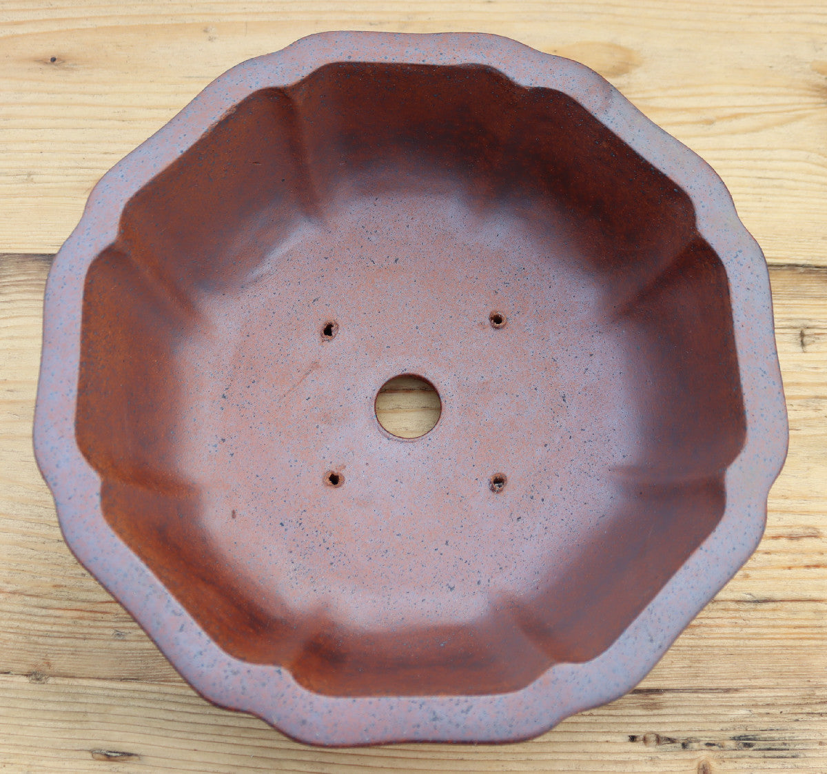 11.8" (30cm) Wood-Fired Round Bonsai Pot | Unglazed Stoneware