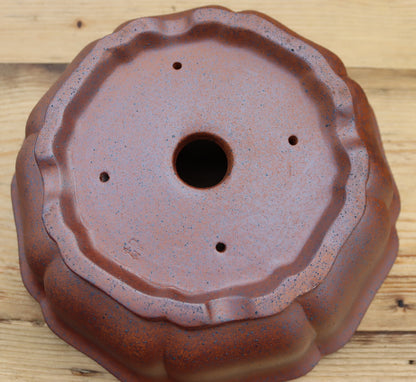 11.8" (30cm) Wood-Fired Round Bonsai Pot | Unglazed Stoneware