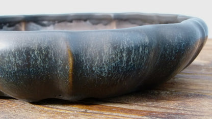 EXCEPTIONAL Round Glazed Bonsai Pot by Master Zhu - 12"