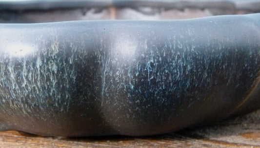 EXCEPTIONAL Round Glazed Bonsai Pot by Master Zhu - 12"