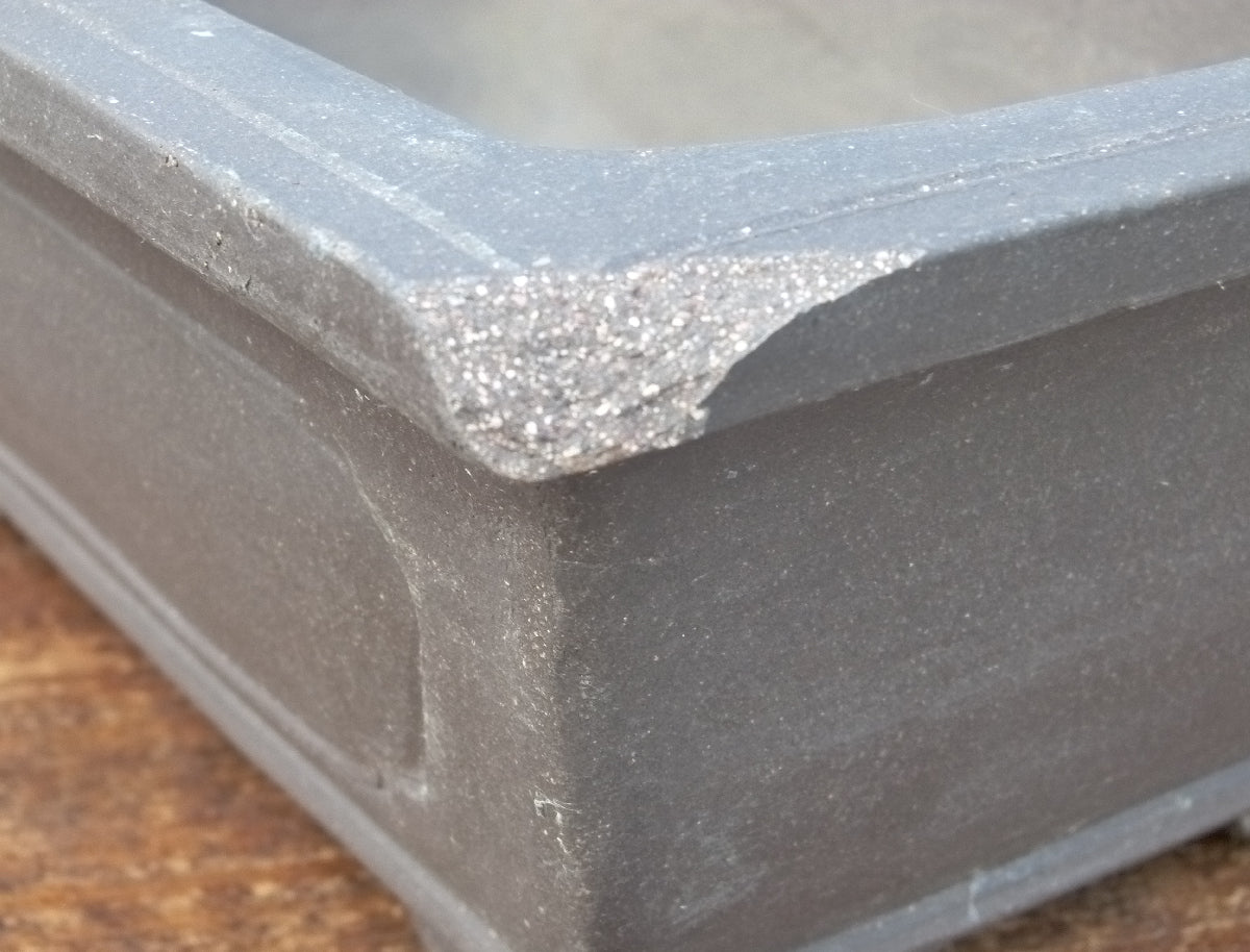 Rectangular Unglazed Bonsai Pot 13" - Chipped