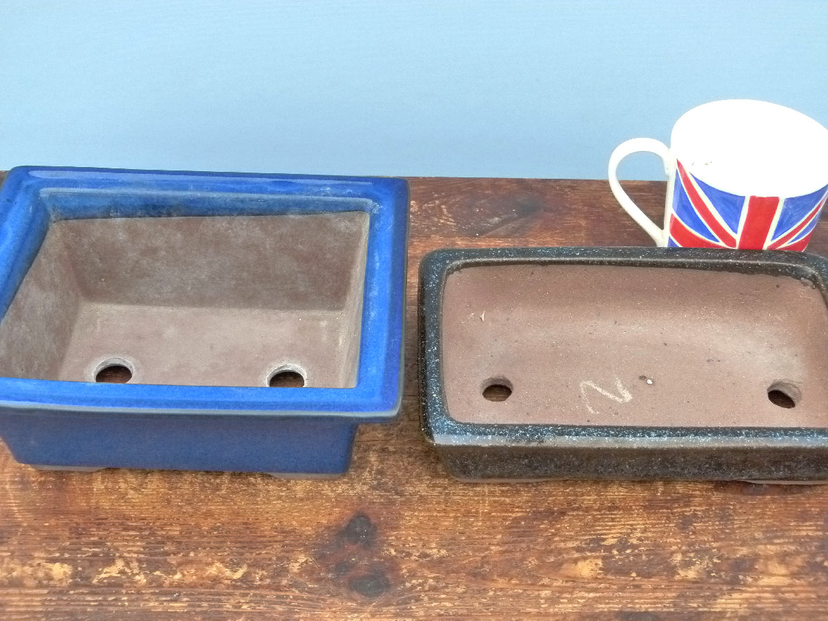 Glazed Bonsai Pots Set x 2 - Used