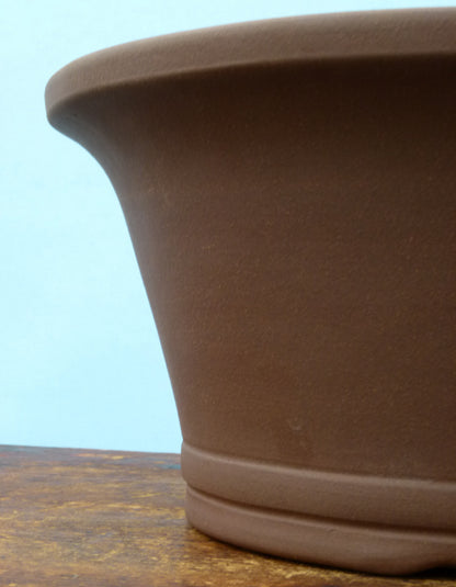 Deep Round Unglazed Quality Bonsai Pot - 12"