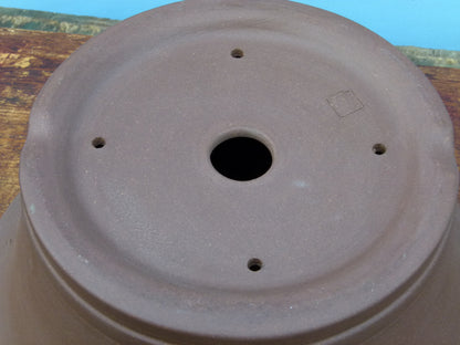 Deep Round Unglazed Quality Bonsai Pot - 12"