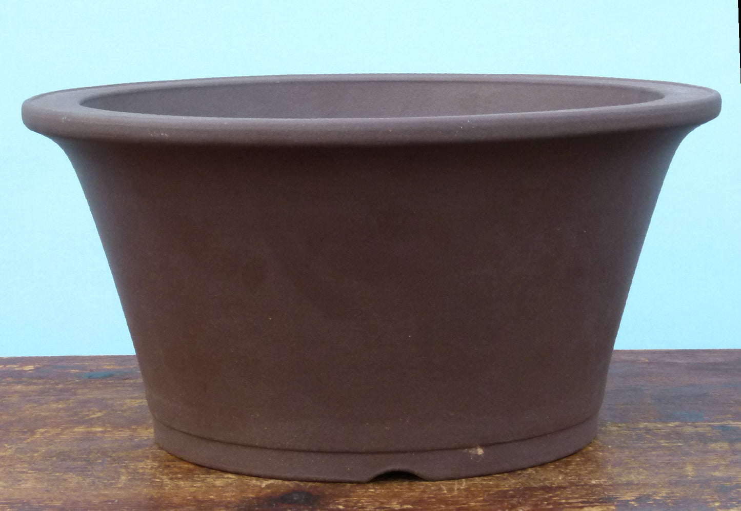 Round Deep Unglazed Bonsai Pot 12" - SECOND