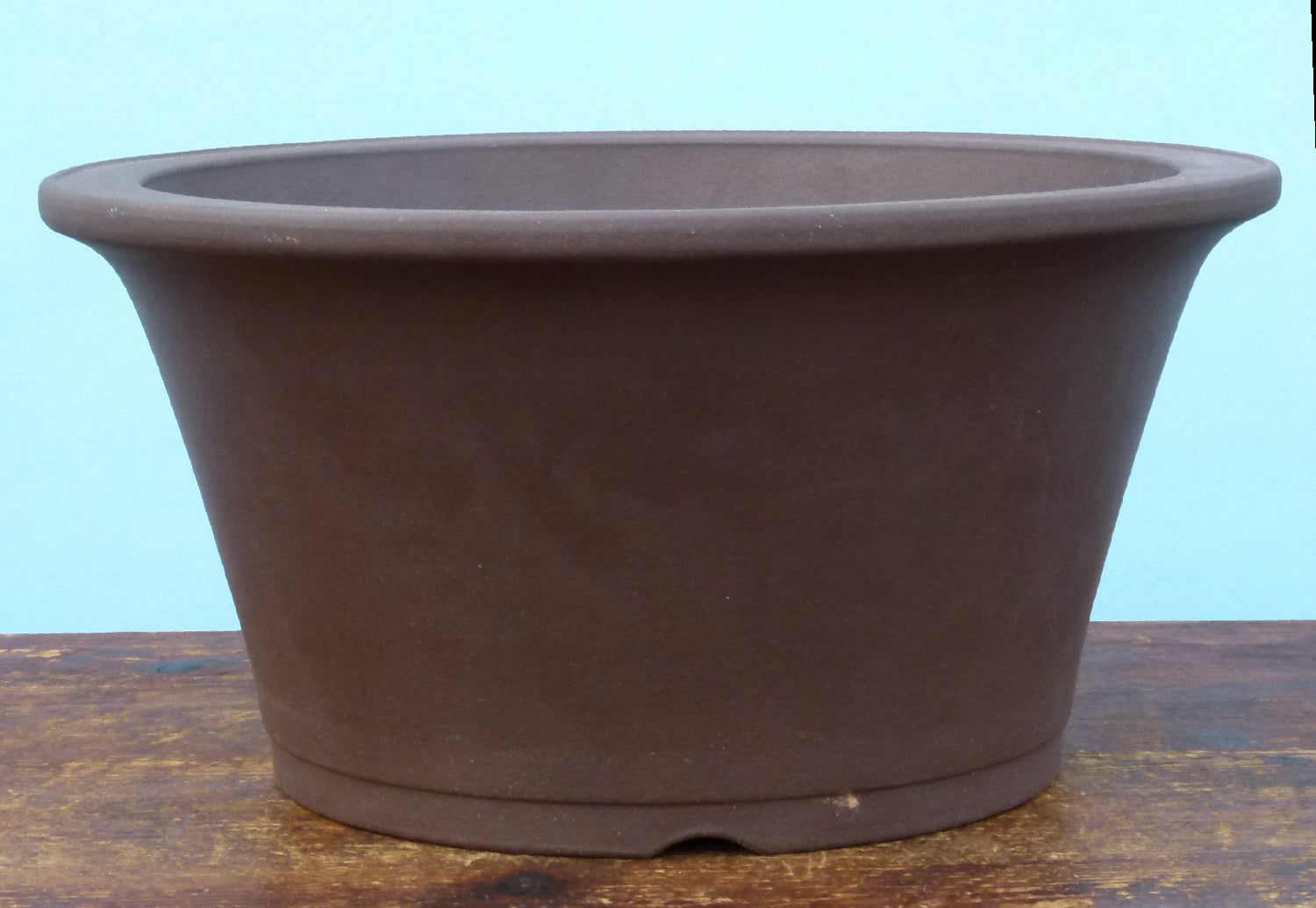 Round Deep Unglazed Bonsai Pot 12" - SECOND