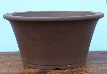 Round Deep Unglazed Bonsai Pot 12" - SECOND