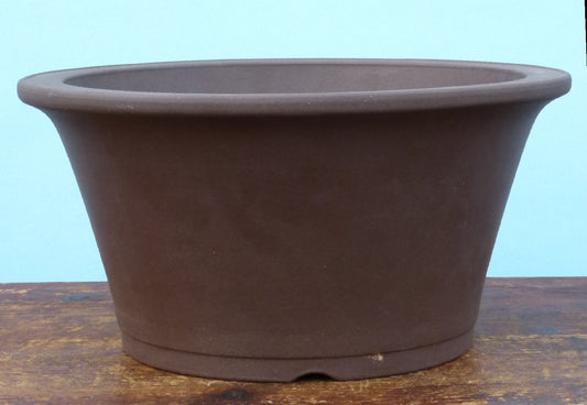 Round Deep Unglazed Bonsai Pot 12" - SECOND