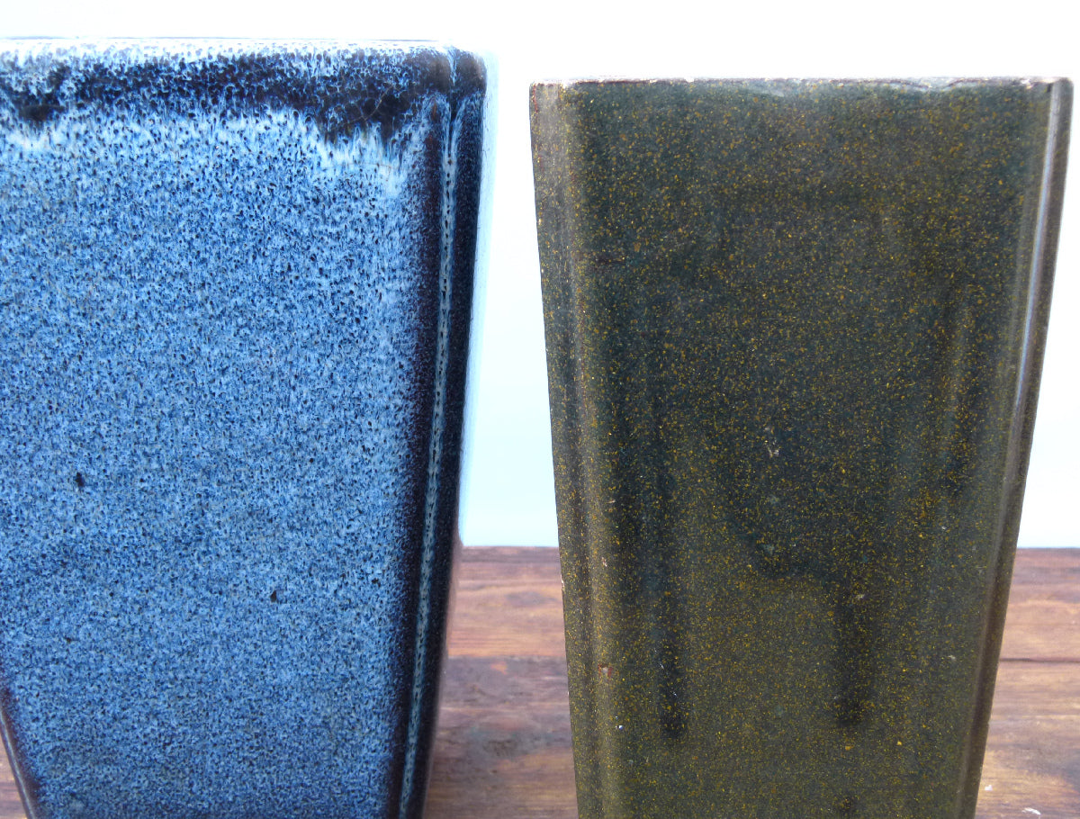Glazed Cascade Style Bonsai Pots x 2