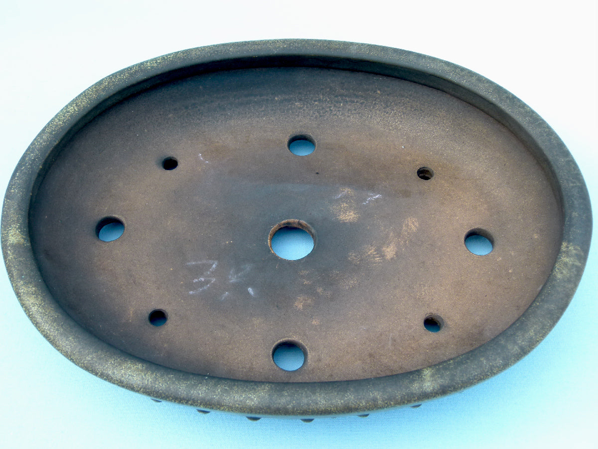 EXCEPTIONAL Oval Glazed Bonsai Pot by Master Zhu - 12"