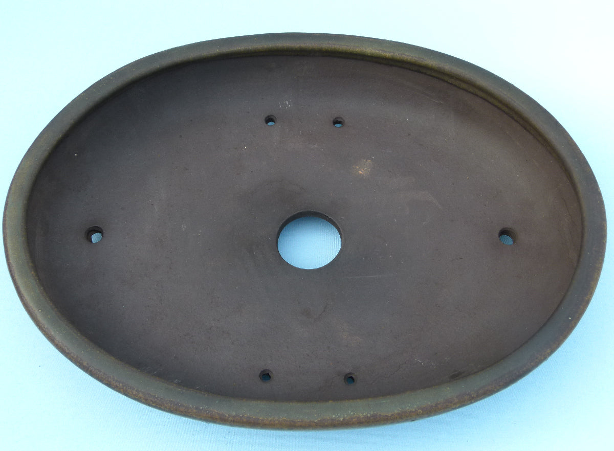 EXCEPTIONAL Oval Glazed Bonsai Pot by Master Zhu - 16" Oval