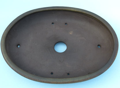 EXCEPTIONAL Oval Glazed Bonsai Pot by Master Zhu - 16" Oval