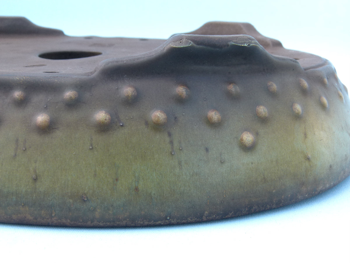 EXCEPTIONAL Oval Glazed Bonsai Pot by Master Zhu 