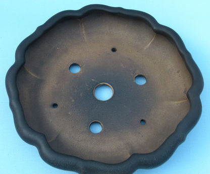 EXCEPTIONAL Round Glazed Bonsai Pot by Master Zhu - 12"