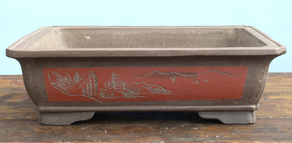 Bonsai Basics Rectangular Unglazed Bonsai Pot 16"