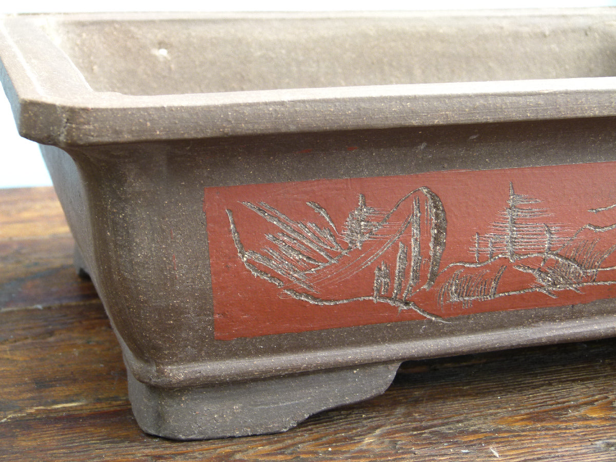 Bonsai Basics Rectangular Unglazed Bonsai Pot 16"