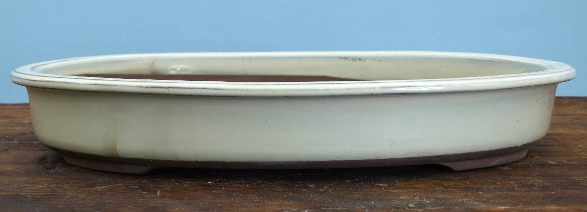 Japanese Shallow Oval Unglazed Bonsai Pot 16" - USED