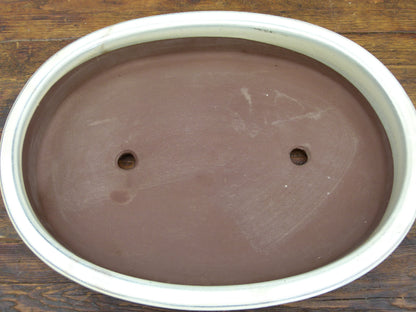 Japanese Shallow Oval Unglazed Bonsai Pot 16" - USED