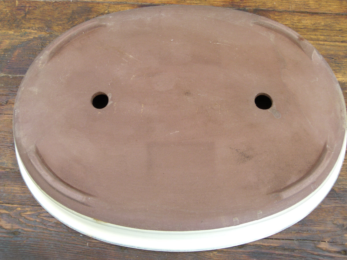 Japanese Shallow Oval Unglazed Bonsai Pot 16" - USED