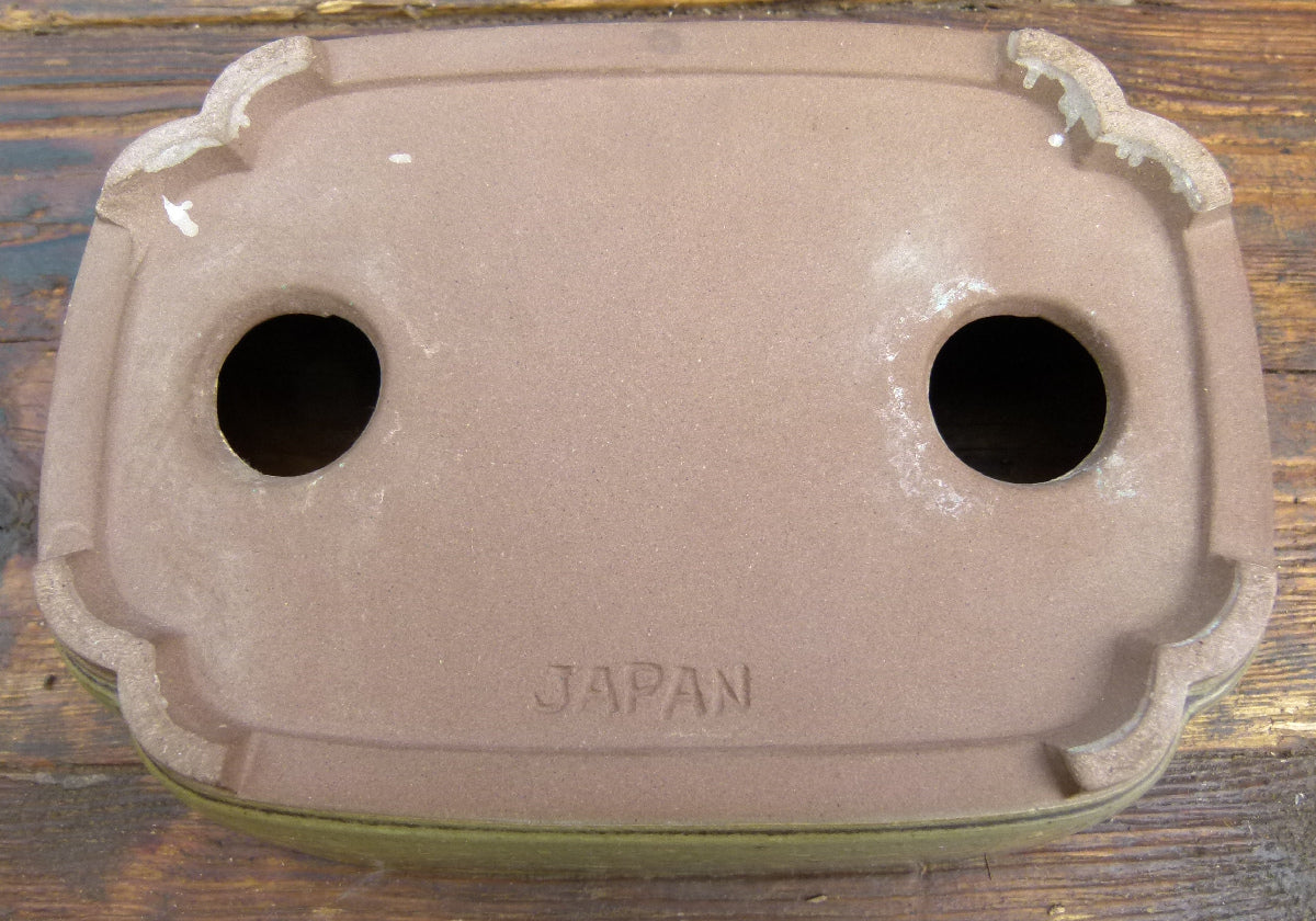 Japanese Glazed Rectangular Bonsai Pot - Used