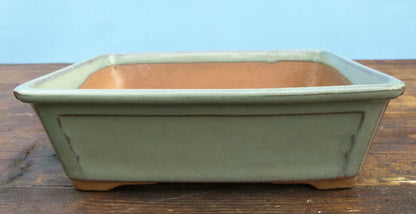 Japanese Glazed Rectangular Bonsai Pot - Used