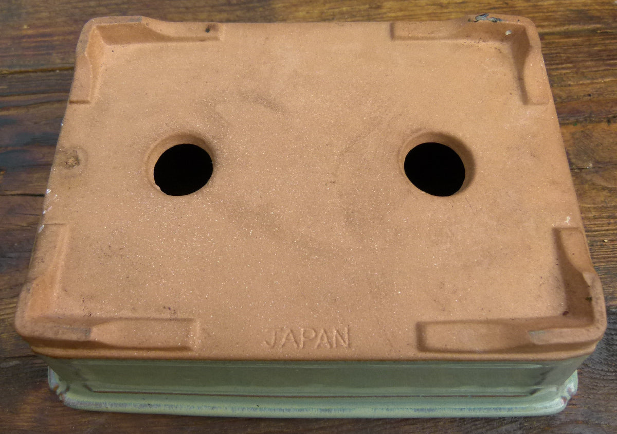 Japanese Glazed Rectangular Bonsai Pot - Used