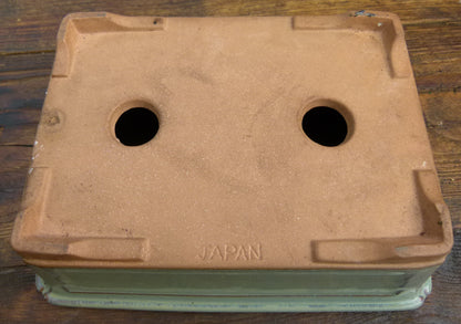 Japanese Glazed Rectangular Bonsai Pot - Used
