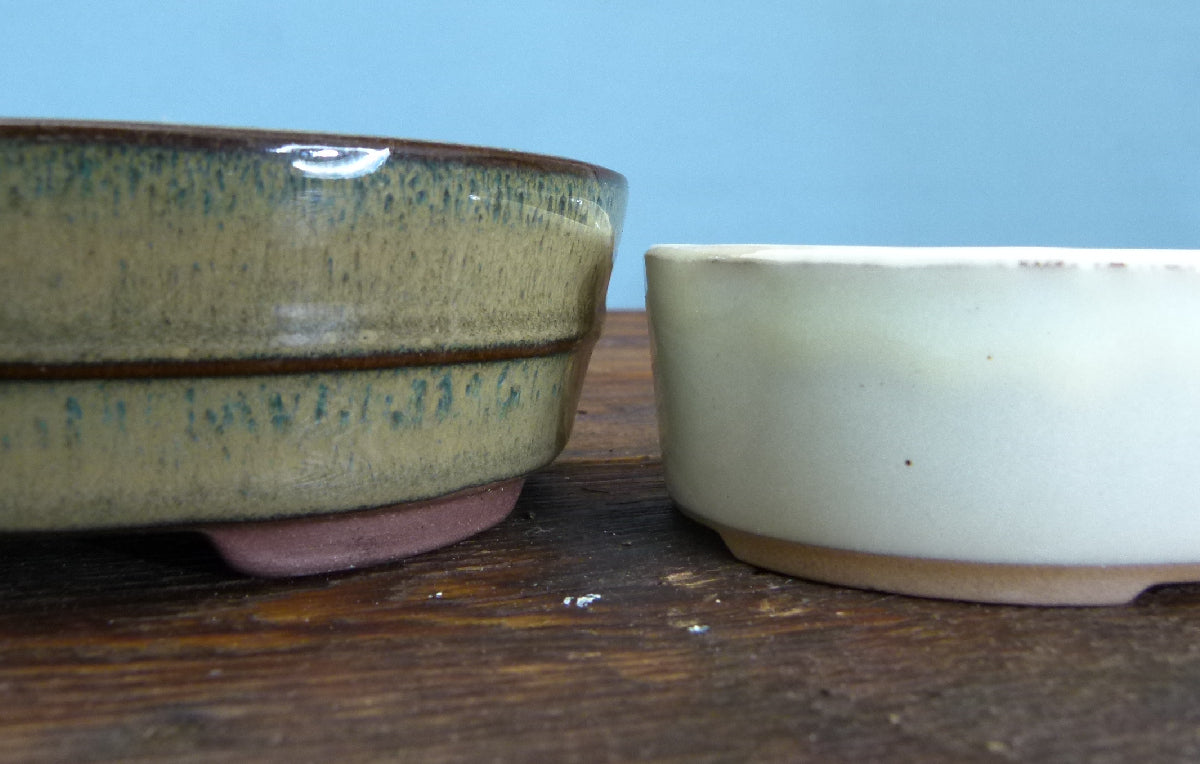 Glazed Bonsai Pots Set x 3 - Used