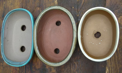 Glazed Bonsai Pots Set x 3 - Used