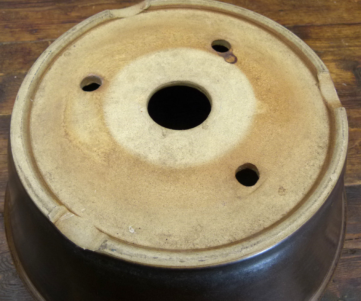 Hand Thrown Glazed Deep Round Bonsai Pot - 13.5" - Used