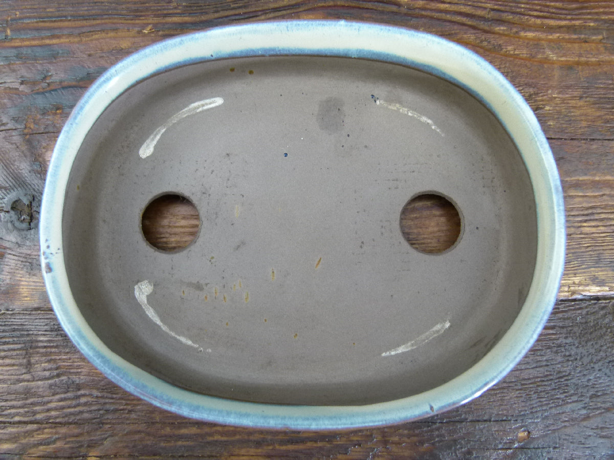 Japanese Shallow Oval Unglazed Bonsai Pot 6" - USED