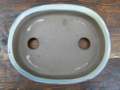 Japanese Shallow Oval Unglazed Bonsai Pot 6" - USED