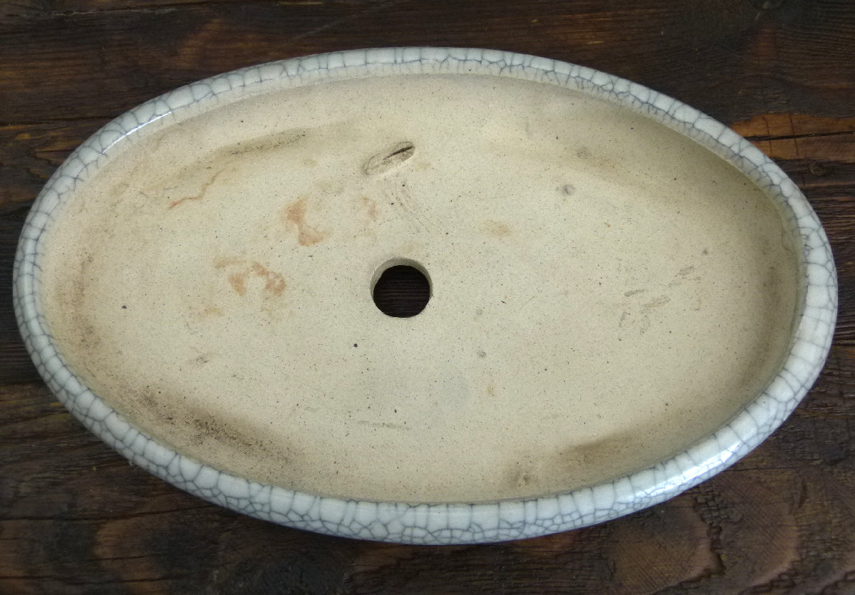 Oval Glazed Bonsai Pot 9" - Used
