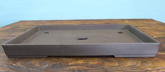Japanese Unglazed Shallow Rectangular Bonsai Pot 13"- Used