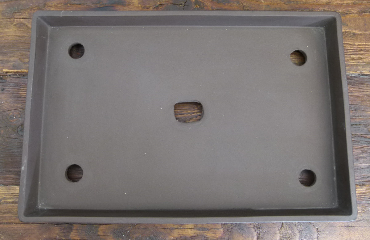 Japanese Unglazed Shallow Rectangular Bonsai Pot 13"- Used