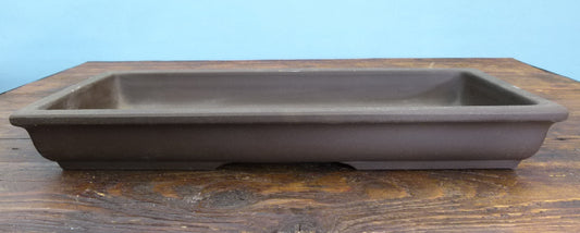 Japanese Unglazed Shallow Rectangular Bonsai Pot 15"- Used